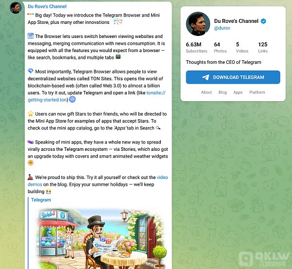 Telegram Ƴ֧Decentralizationվ ͼƬ
